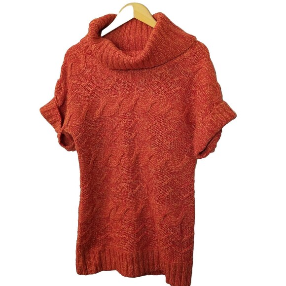 Rue 21 Womens Sweater Large Terracotta Orange Y2k Chunky Cable Knit - Picture 2 of 9